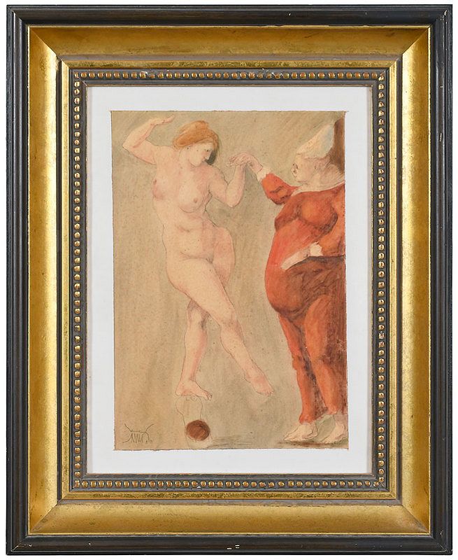 Appraisal: Benjamin Ca as Salvadoran - Nude with a Cardinal signed