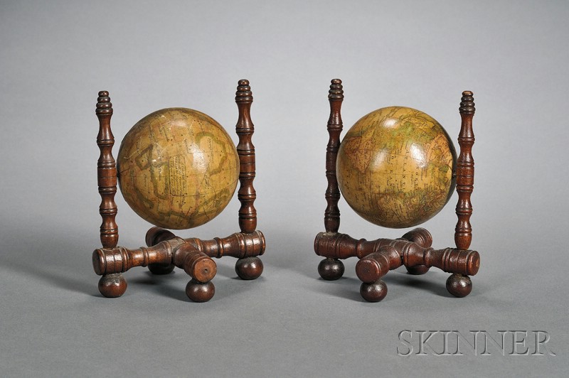 Appraisal: Pair of American Terrestrial and Celestial -inch Table Globes Wilson's