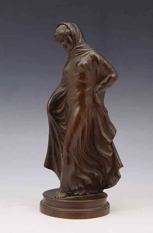 Appraisal: BRONZE ROBED WOMAN '' Circa signed del mers Roma