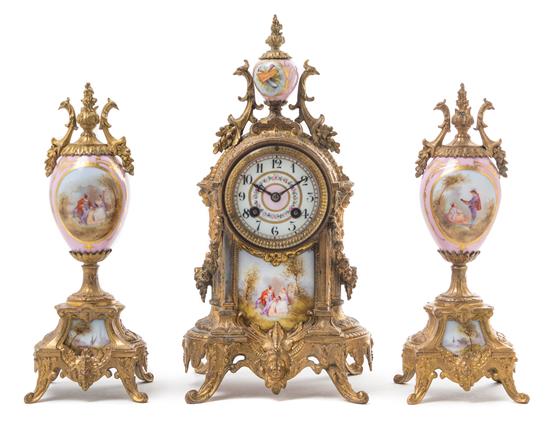 Appraisal: Sale Lot A Sevres Style Porcelain Mounted Gilt Metal Clock