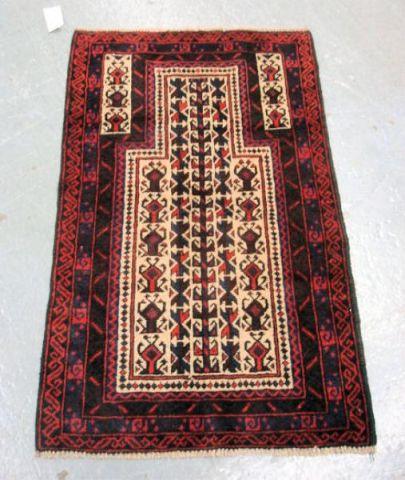 Appraisal: Afghan Prayer Rug From a Long Island home Dimensions '