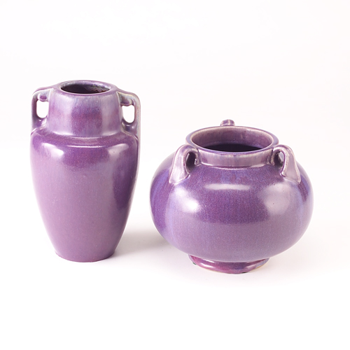 Appraisal: FULPER Two vases in Wistaria Matt glaze an urn with