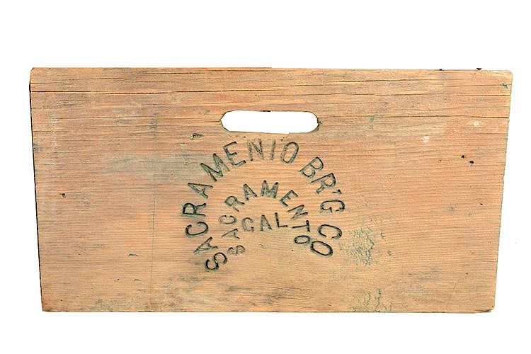 Appraisal: Lot Of Sacramento Brewing Items Including - Wood crate without