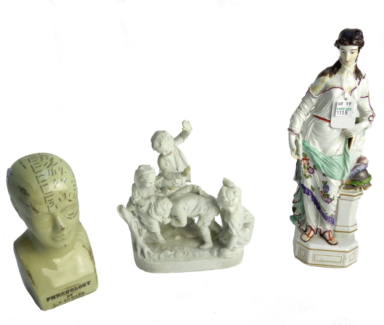 Appraisal: A French biscuit porcelain figure group probably La Courtille late