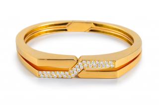 Appraisal: Van Cleef Arpels Diamond Interlocking Gold Bangles Van Cleef Arpels