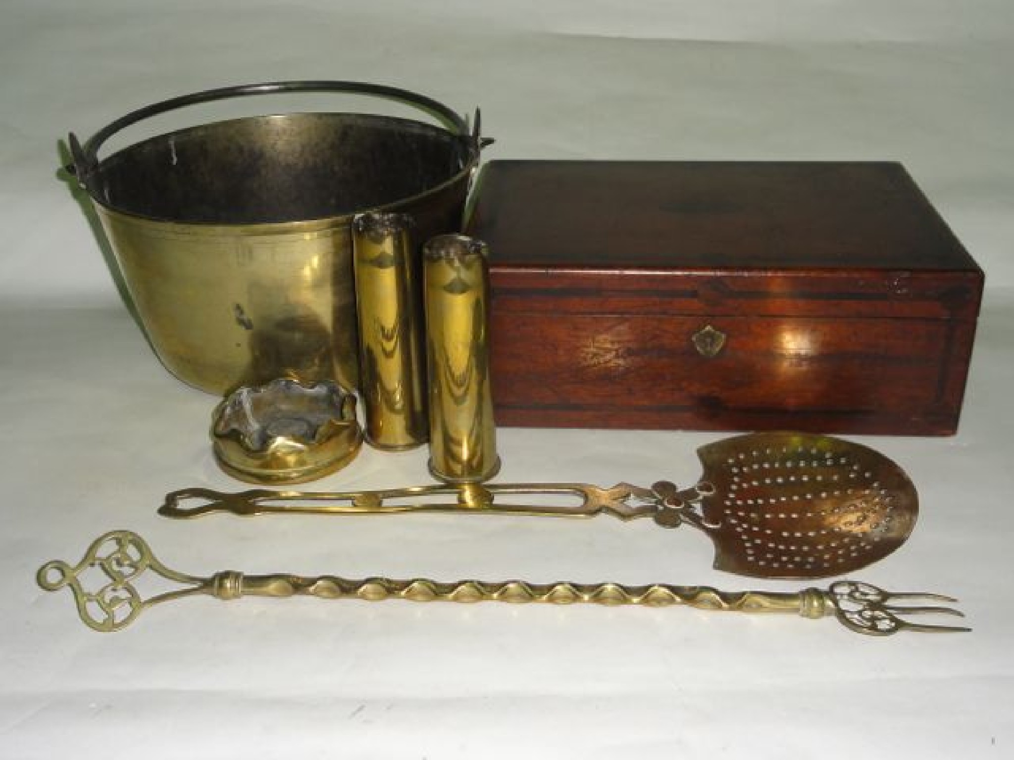 Appraisal: A th century mahogany box of rectangular form with hinged