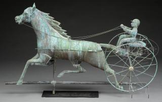 Appraisal: LARGE HORSE SULKY WEATHERVANE Please Note An example of this