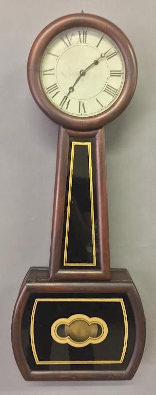 Appraisal: Boston Mahogany Howard Banjo Clock Boston mahogany Howard banjo clock