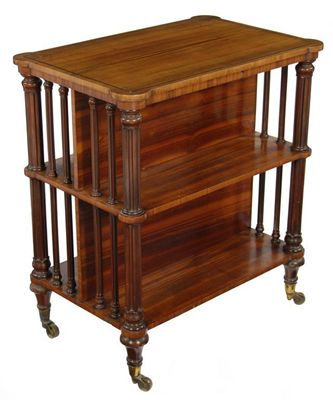 Appraisal: A George IV goncalo alves etagere the rectangular top with