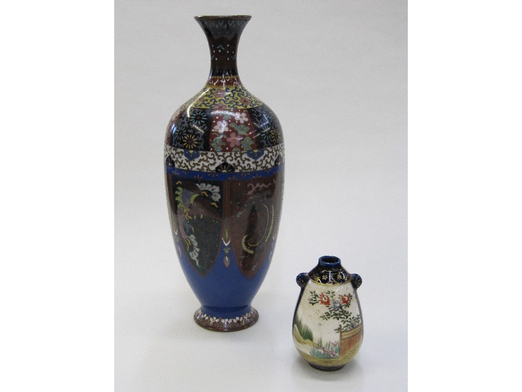 Appraisal: Cloisonne vase and a small Satsuma vase