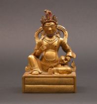 Appraisal: Tibetan-Nepalese ca th Century An unusual gilt bronze seated bearded