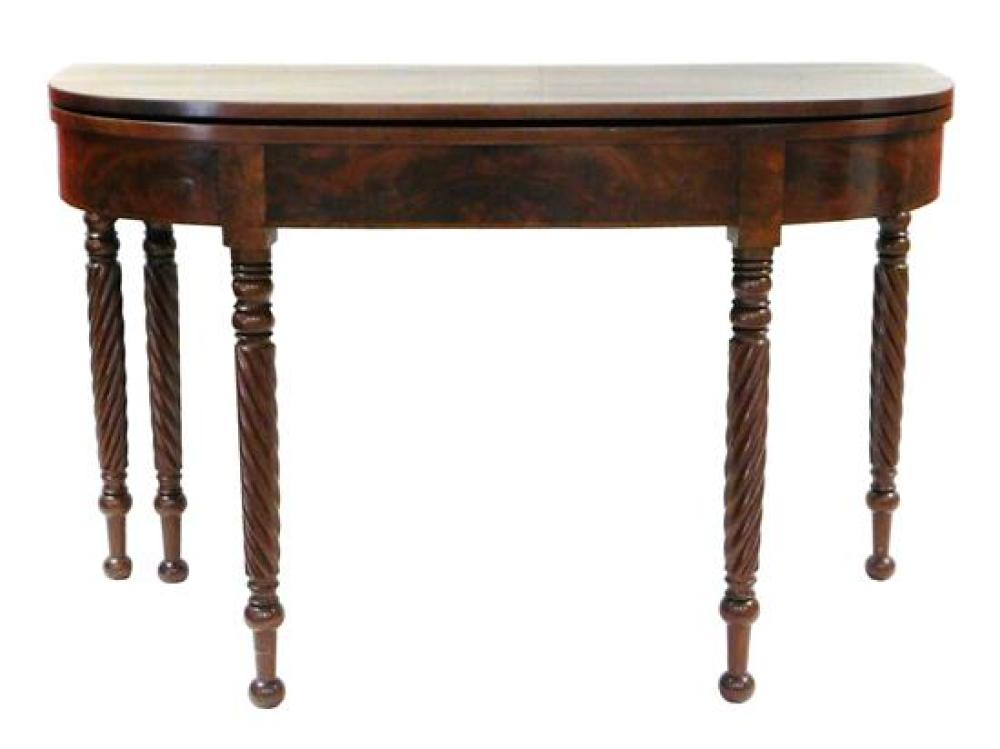 Appraisal: Federal mahogany card table New England th C D- top