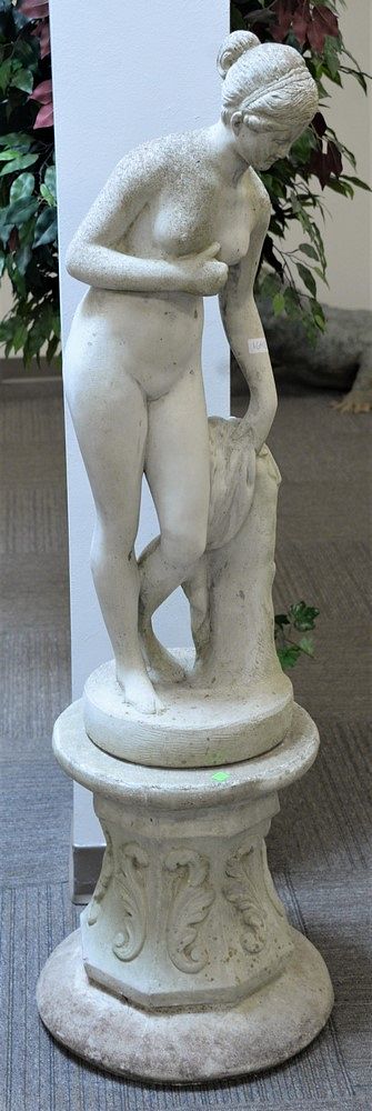 Appraisal: Outdoor Cast Figure of a Nude Woman with Pedestal height