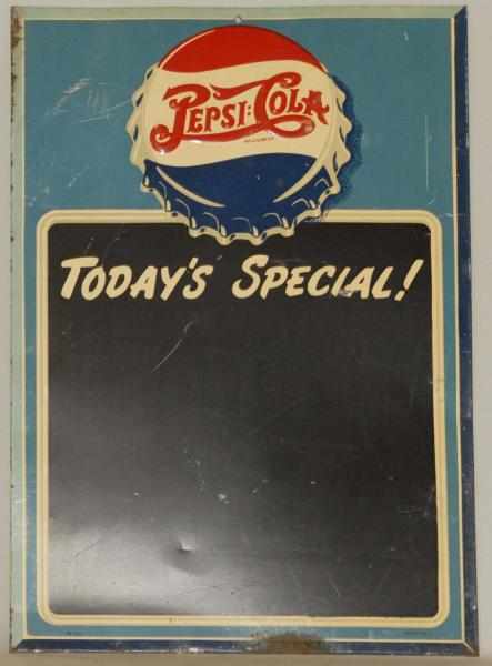 Appraisal: s s Pepsi-Cola Embossed Tin Menu Board Contains some edge