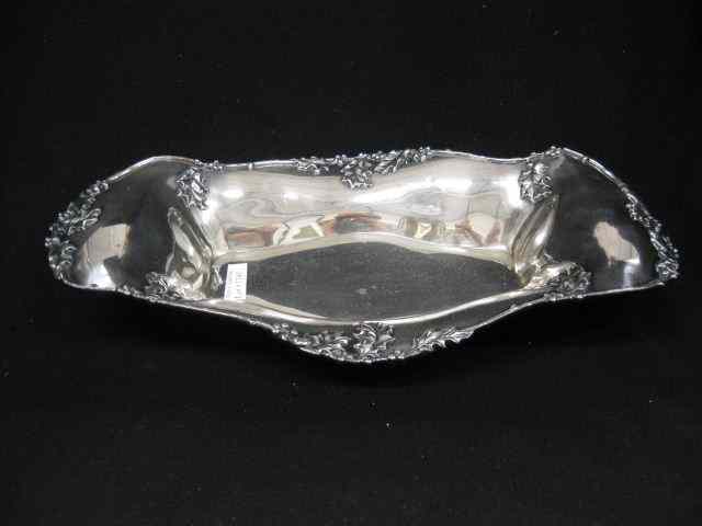 Appraisal: Victorian Silverplate Bread Tray holly design by Forbes '' x