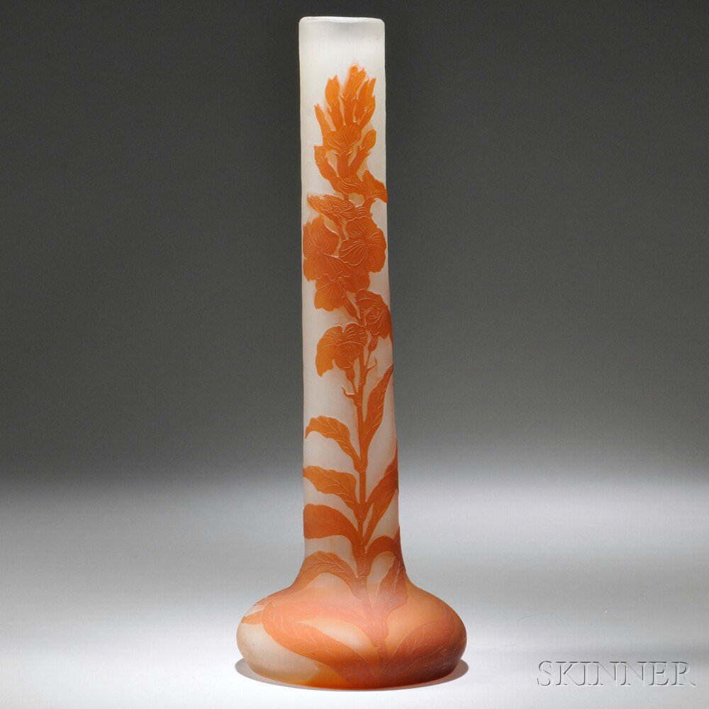 Appraisal: Gall Vase Cameo glass France early th century Bottle form