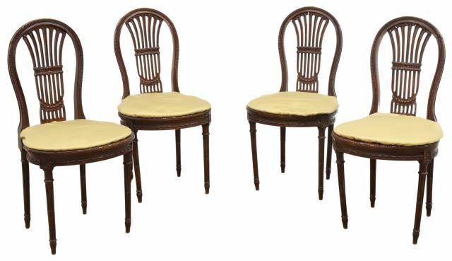 Appraisal: lot of French Louis XVI style dining chairs early th