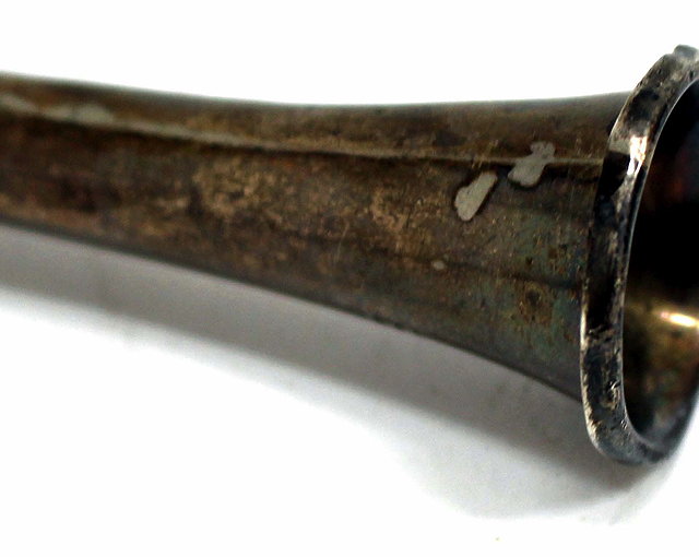 Appraisal: A VICTORIAN SILVER MINIATURE COACHING HORN cm in length