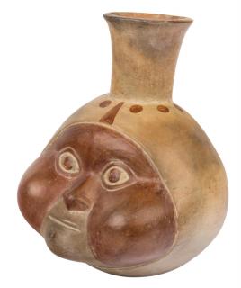 Appraisal: A PRE-COLUMBIAN MOCHE-STYLE VASE OF A MAN'S HEAD PERU C