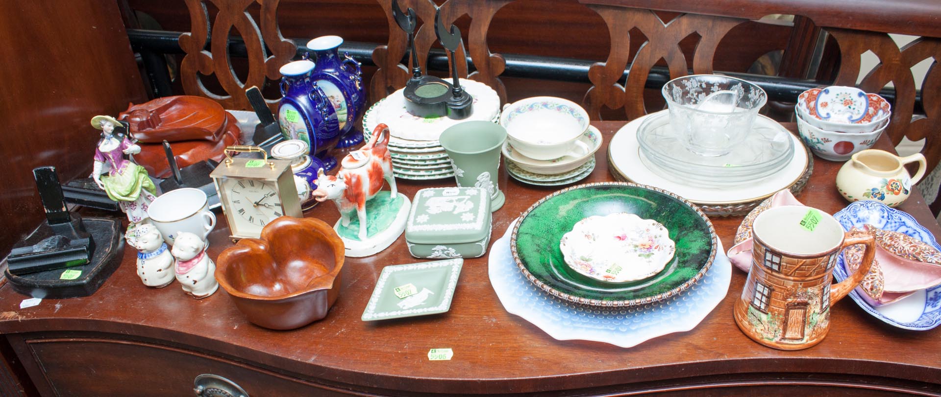 Appraisal: Large assortment of glass porcelain wood items including Lenox aluminum