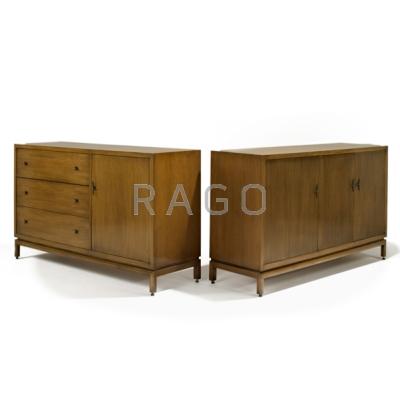 Appraisal: JOHN WIDDICOMB Attr Two cabinets USA s Walnut and bronze