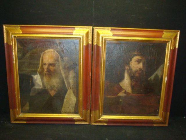 Appraisal: Old Master Pair O C's Man w White Scarf and