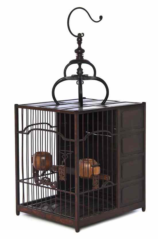 Appraisal: A Chinese Birdcage of rectangular form having bars at the