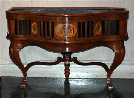 Appraisal: Victorian Style Mahogany Serpentine Front Jardiniere Estimate -