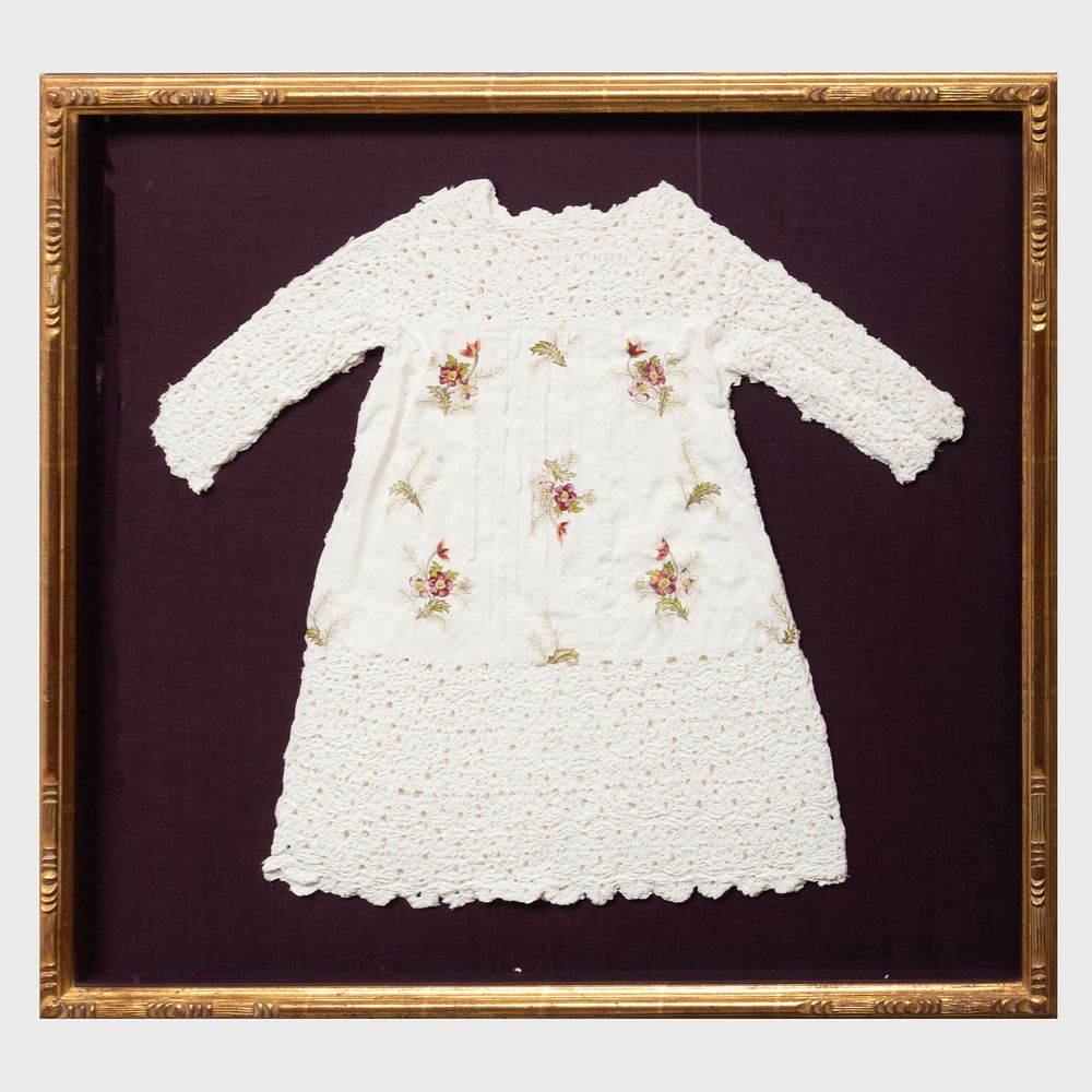 Appraisal: Framed Paper Child's Dress x in frame With label for