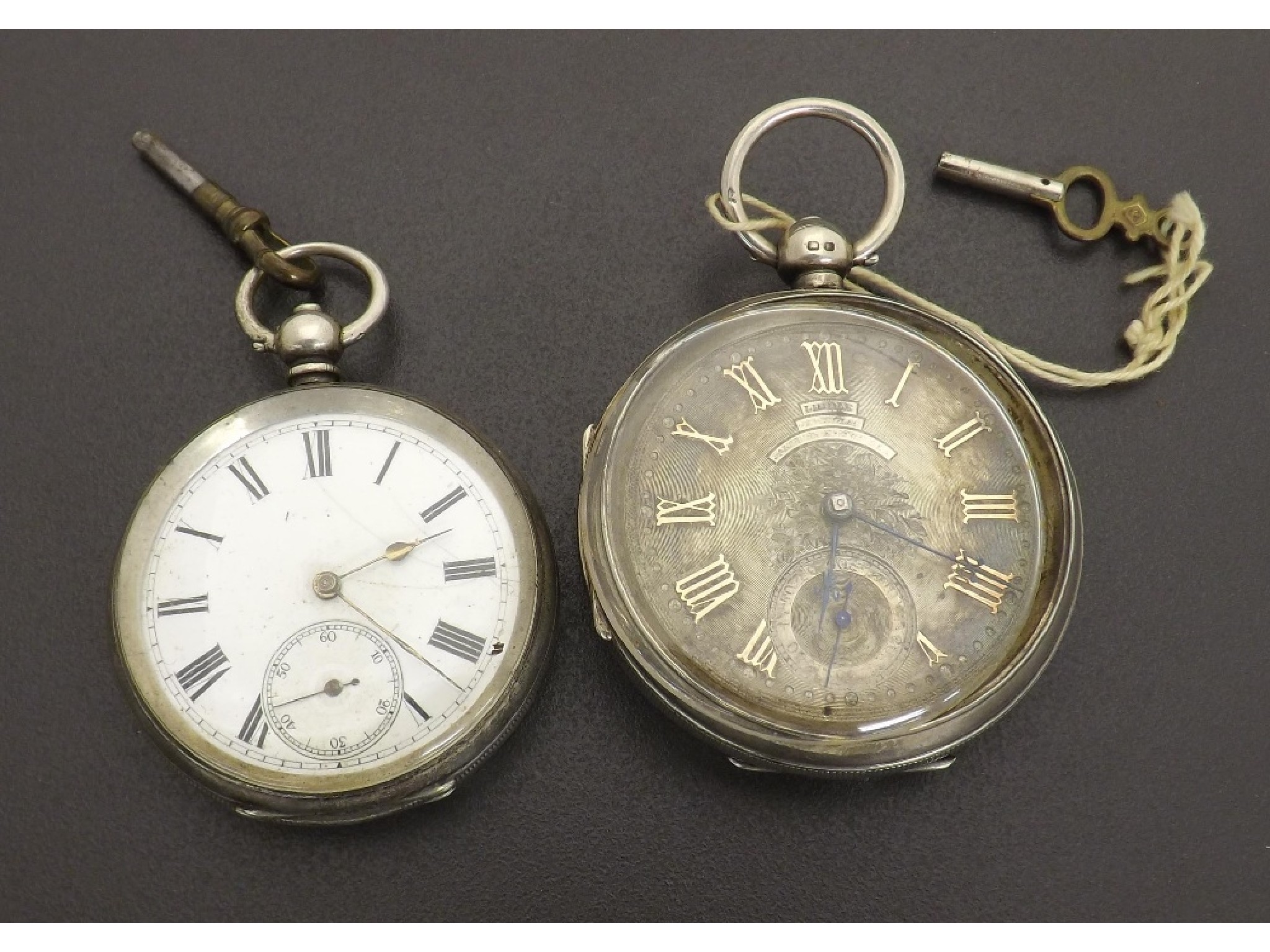 Appraisal: Silver lever pocket watch Chester no silver dial in an