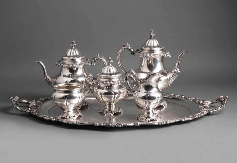 Appraisal: Wallace Grande Baroque Sterling Silver Coffee and Tea Service pattern