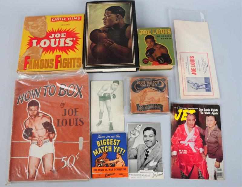 Appraisal: Lot of Vintage Joe Louis Memorabilia Items Includes one cigarette