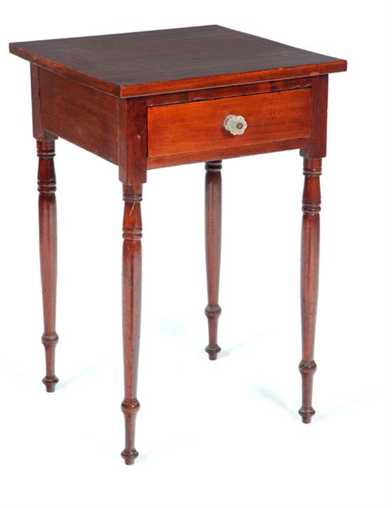 Appraisal: SHERATON ONE-DRAWER STAND Probably Midwestern nd quarter- th century walnut