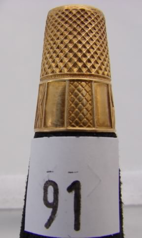 Appraisal: Gold tone thimble marked sterling