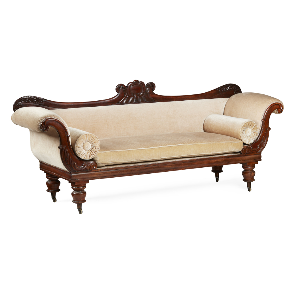 Appraisal: GEORGE IV MAHOGANY SOFA EARLY TH CENTURY the low back