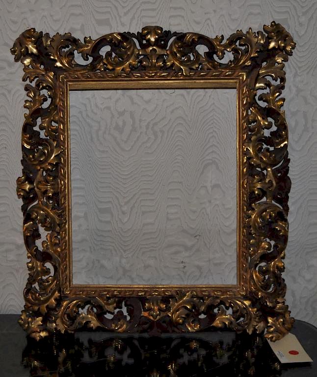 Appraisal: Elaborately Carved Continental Gilt Frame possibly th century with some