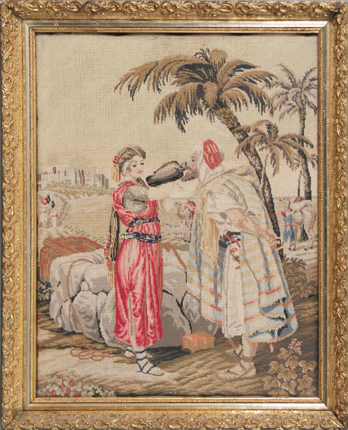 Appraisal: Victorian allegorical needlework x