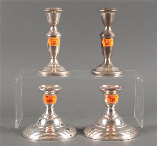 Appraisal: Two pairs of weighted silver candlesticks Wm Rogers Mfg Co