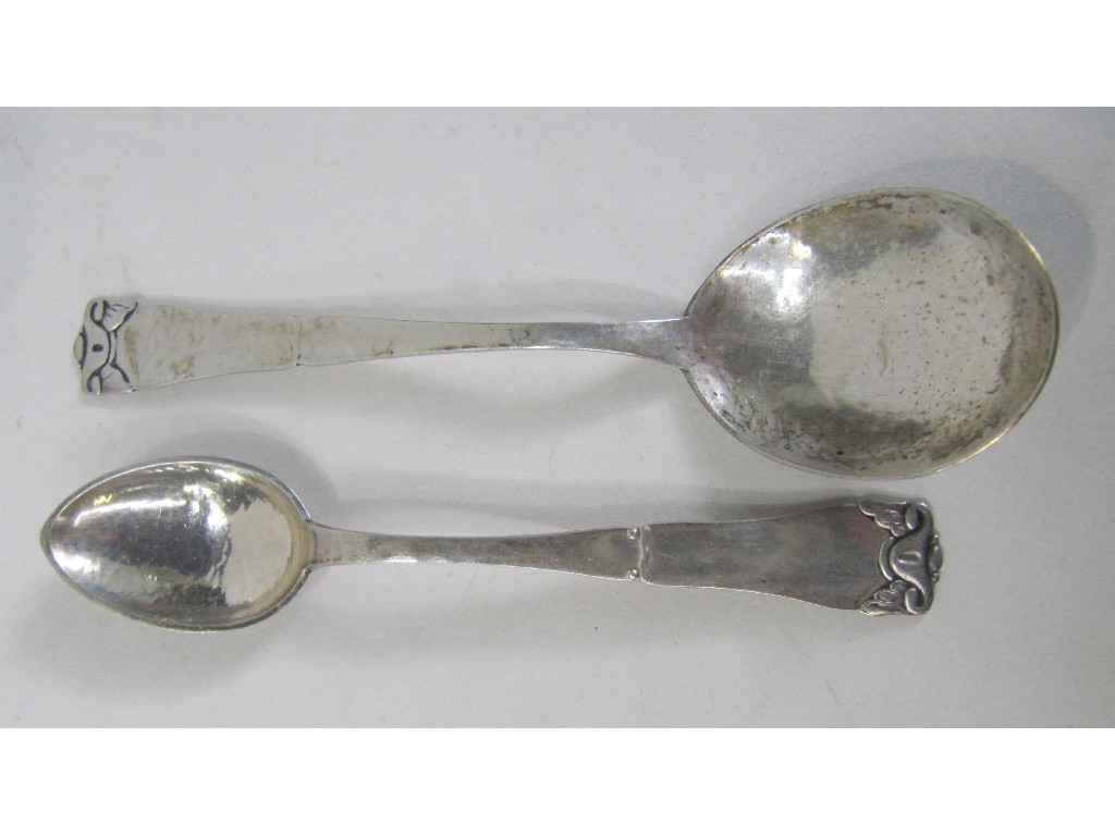 Appraisal: Set of twelve Scandinavian silver spoons with server