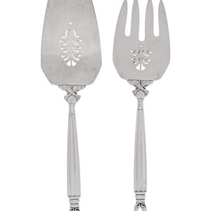 Appraisal: A Georg Jensen Silver Two-Piece Fish Serving Set Design by