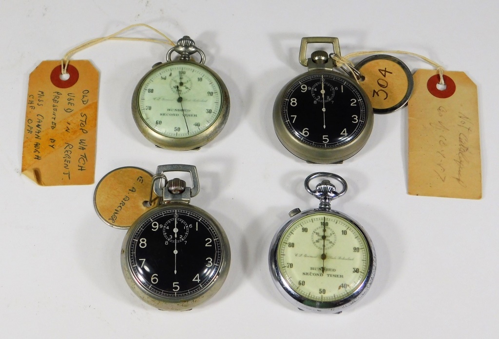 Appraisal: ID'D LOT STOP WATCHES USED IN BELL TELEPHONE PLANT United