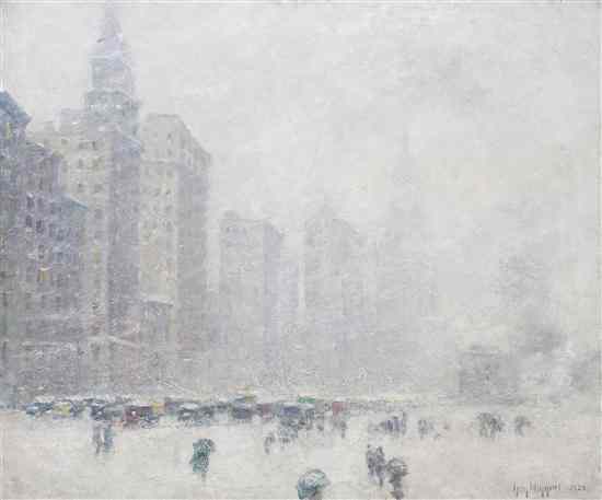 Appraisal: Guy Carleton Wiggins American - A Chicago Blizzard oil on