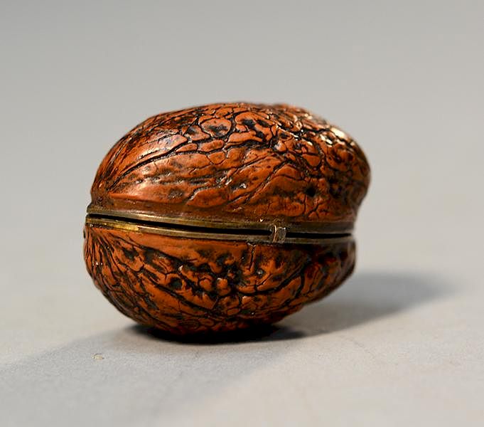 Appraisal: Early th C French oval walnut necessaire fitted with silver