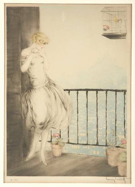 Appraisal: Louis Icart French - Louise H C amp I Etching