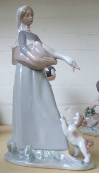 Appraisal: A Lladro figure modelled as a young girl holding a