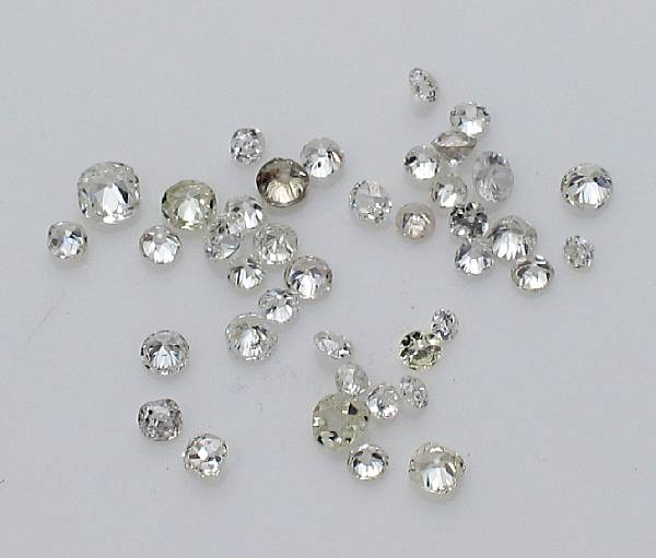 Appraisal: A collection of unmounted diamonds total diamond weight cts