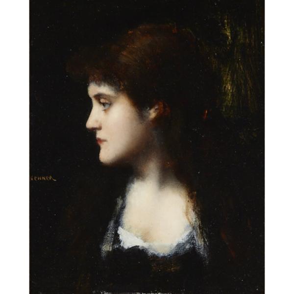 Appraisal: Jean Jacques Henner - PORTRAIT OF A DARK HAIRED WOMAN