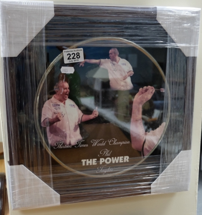 Appraisal: A commemorative plaque Phil the power Taylor thirteen times world