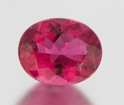 Appraisal: An Unmounted Pink Tourmaline Gemstone Carat Oval faceted cut weight