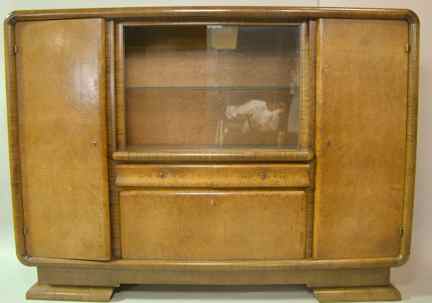 Appraisal: GERMAN ART DECO MOBEL EBEN MUNCHEN BURLED WALNUT CABINET labelled